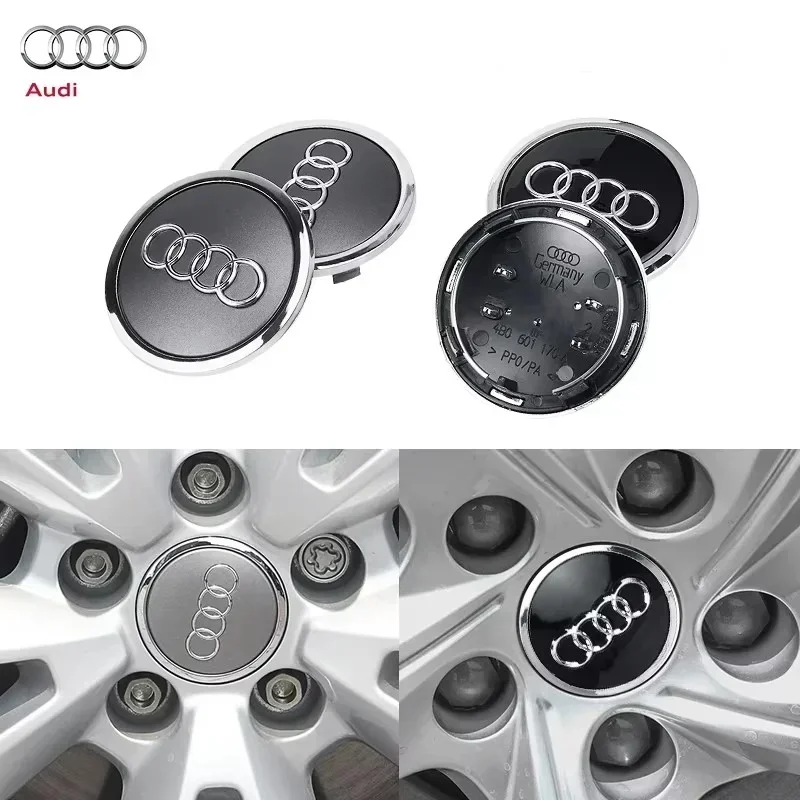 4pcs 60mm 61mm 68mm 69mm Audi Hub Caps Car Wheel Center Caps For Audi A1 A2 A3 A4 A5 A6 A7 A8 S3 S6 Q3 Q5 Q7 Accessories