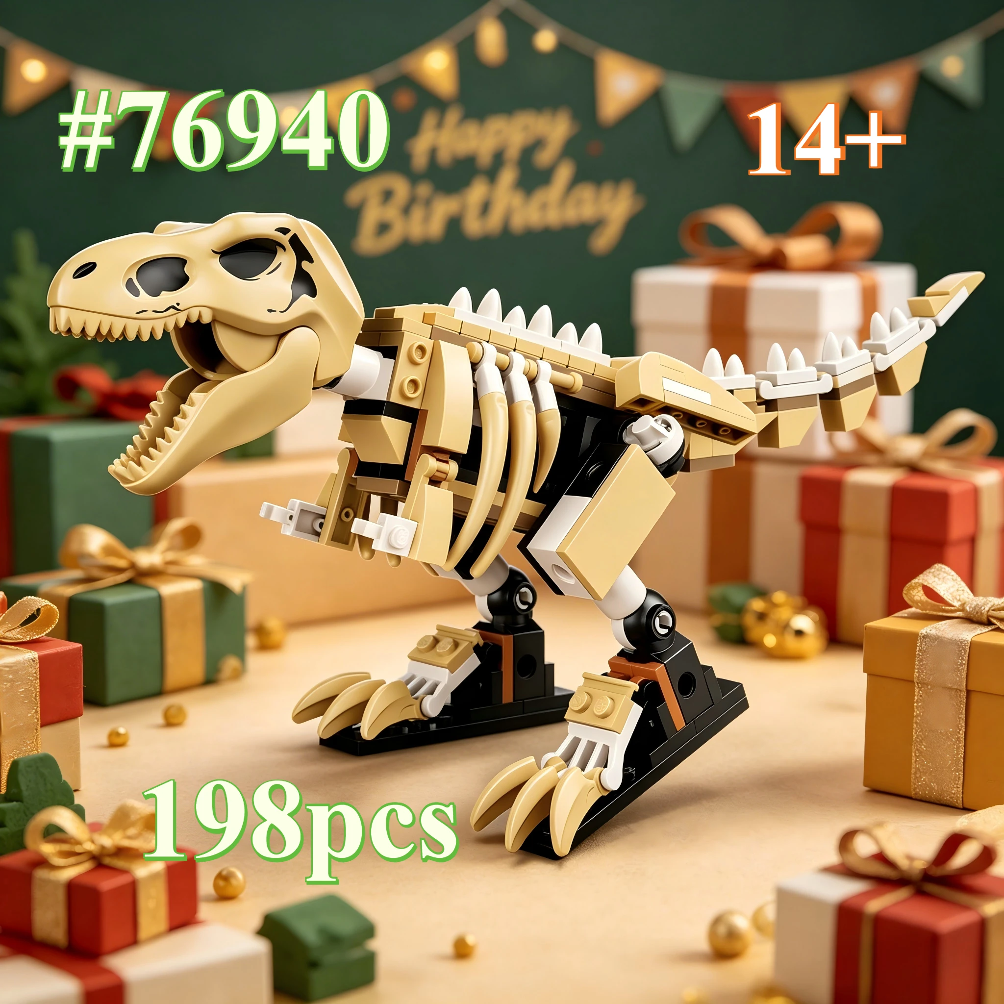 

Dinosaur Skeleton Model 76940 Building Blocks Sets Suitable for Birthday Gifts Compatible with Legoed Particles ，198pcs