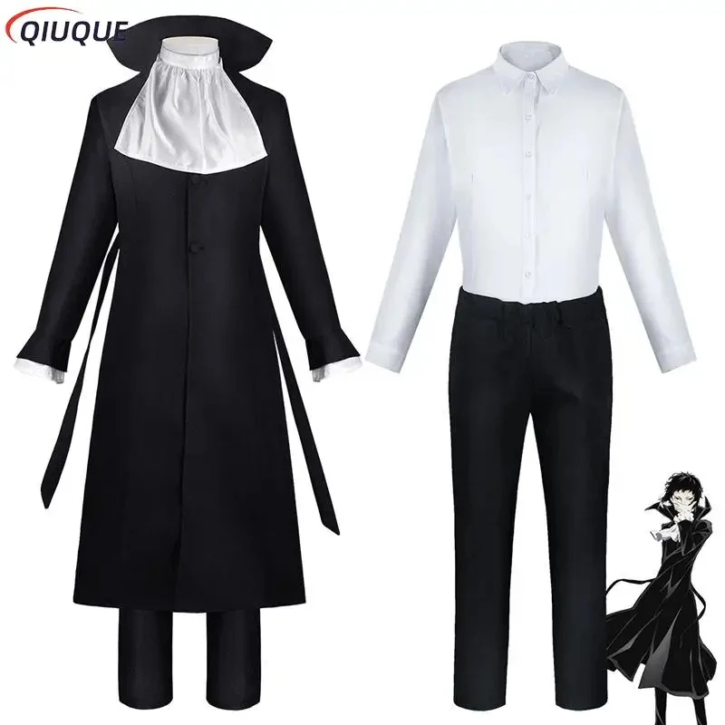 

Ryunosuke Akutagawa Cosplay Costume Anime BSD Cosplay Wig Women Men Uniform Set Halloween Party Outfits Comic Con Role Play Suit