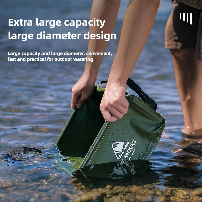 ISE MOUNT Outdoor Foldable Square Bucket 13L Fishing Bucket Camping Large Capacity Portable Storage Bucket Portable Basin