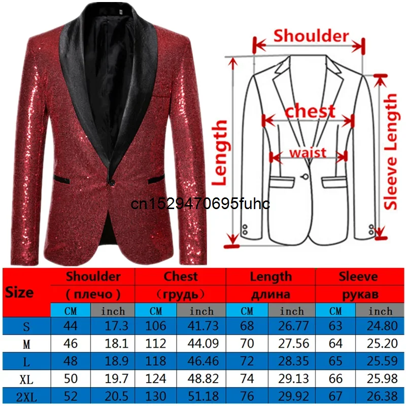 Shiny Gold Sequin Glitter Embellished Blazer Jacket Men Nightclub Prom Suit Coats Mens Costume Homme Stage Clothes For singers