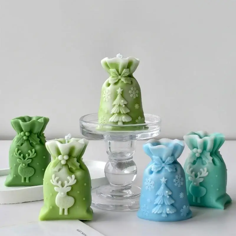 2025 حقيبة هدايا عيد الميلاد الجديدة شكل قالب سيليكون شمعة لراتنج الايبوكسي صنع شموع صابون الشوكولاتة ديكور منزل عيد الميلاد #2