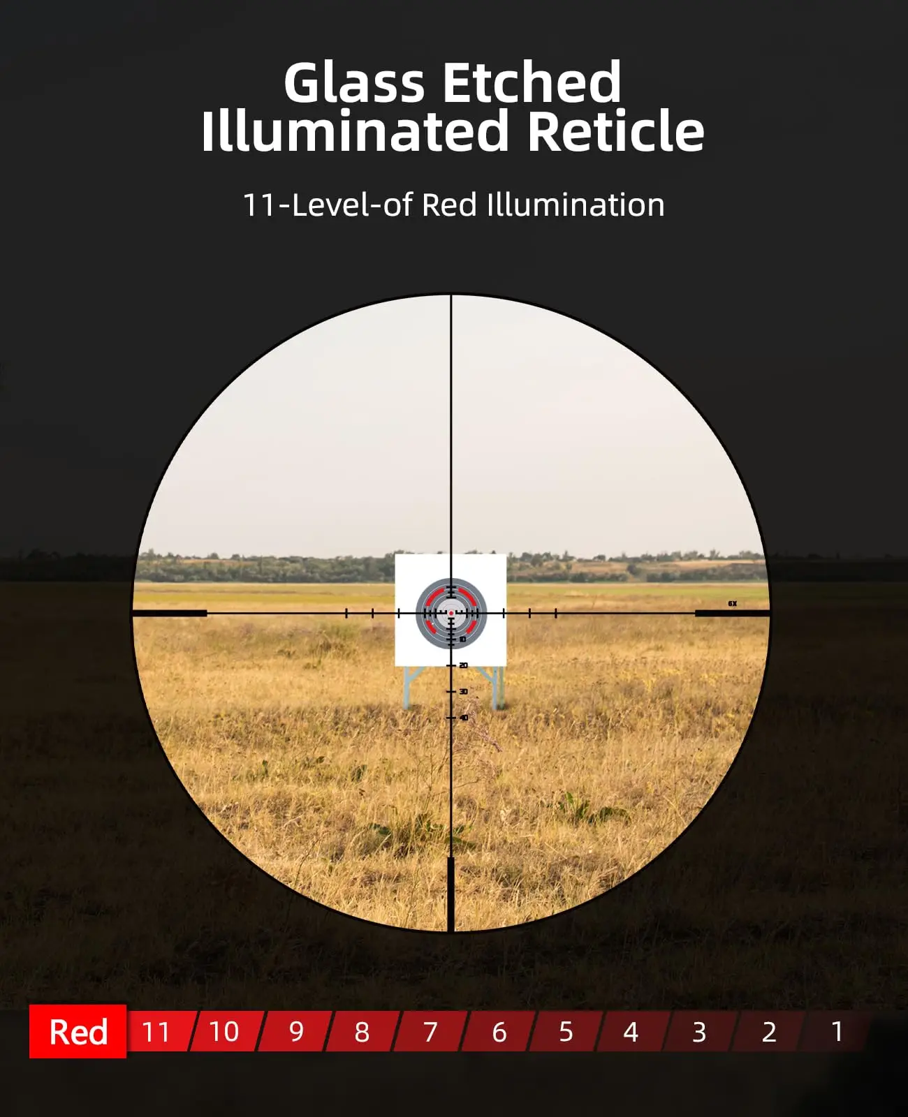 CVLIFE 1-6x LPVO Zielfernrohr Optik Zielfernrohr Entfernungsmesser Absehen mit 30 mm freitragender Halterung für Picatinny-Schiene abschließbarer Turm