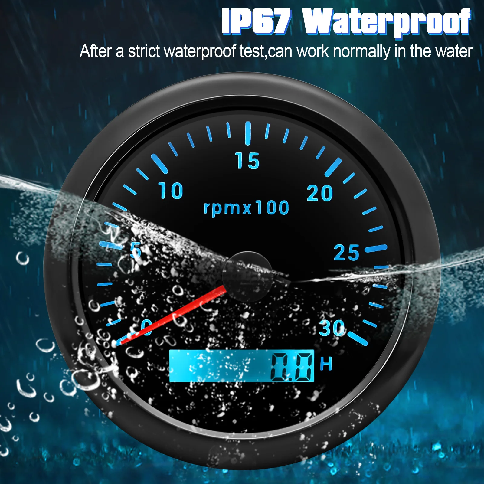 RPM Meter Tachometer for Car Truck Boat 85mm 3k RPM Speed Gauge Motor Digital Hour Meter Tach Sensor 7 Color Backlight 12V 24V