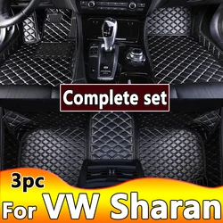 Car Floor Mats For Volkswagen VW Sharan 7N 7seat 2010~2022 Auto Leather Floor Mat Rugs Pad Interior Parts Car Accessories 2012