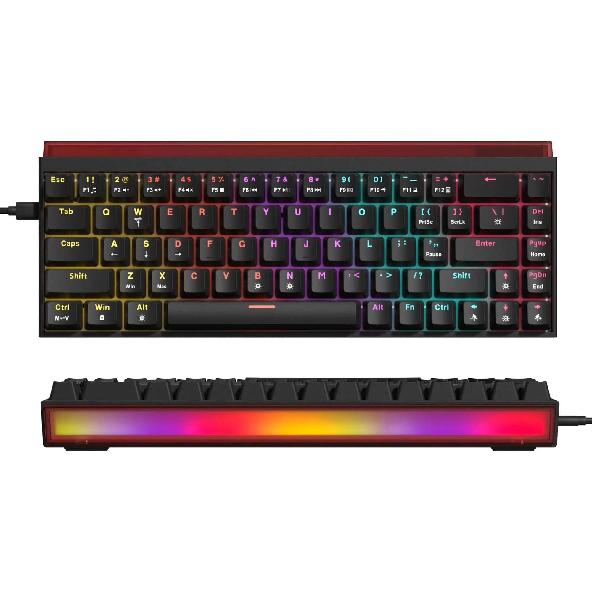 

Проводная механическая игровая клавиатура Womier WK68 PRO с лайтбоксами, 60% RGB-подсветка, кремовая клавиатура с возможностью горячей замены