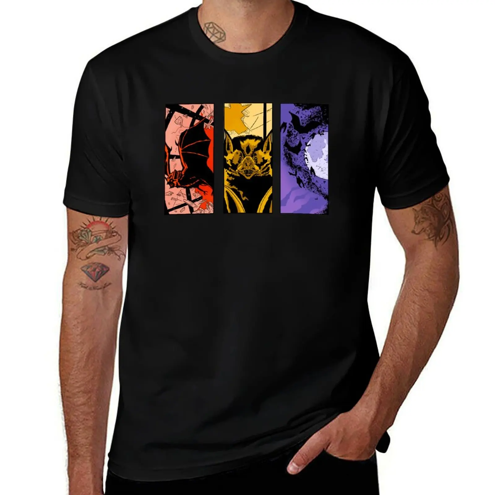 Bat Windows T-Shirt Athletic Quick Dry for Men T-Shirt