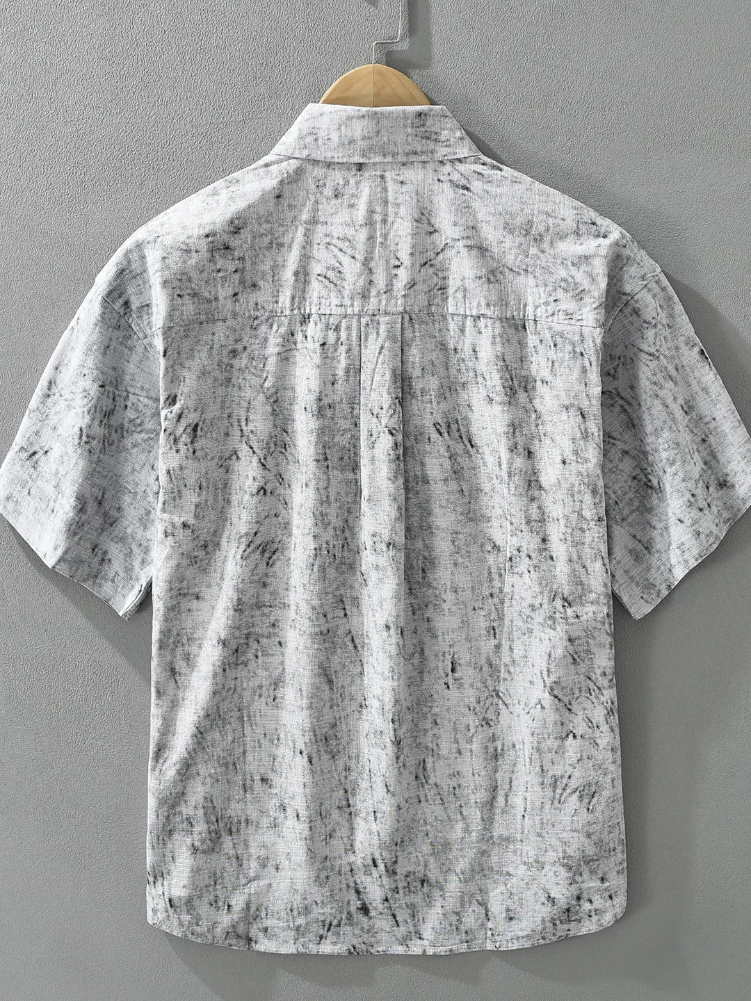 Retro Japanese Style Printed Short Sleeve Casual Shirt Men's Summer Thin Breathable Elastic Men's Fashion Shirt