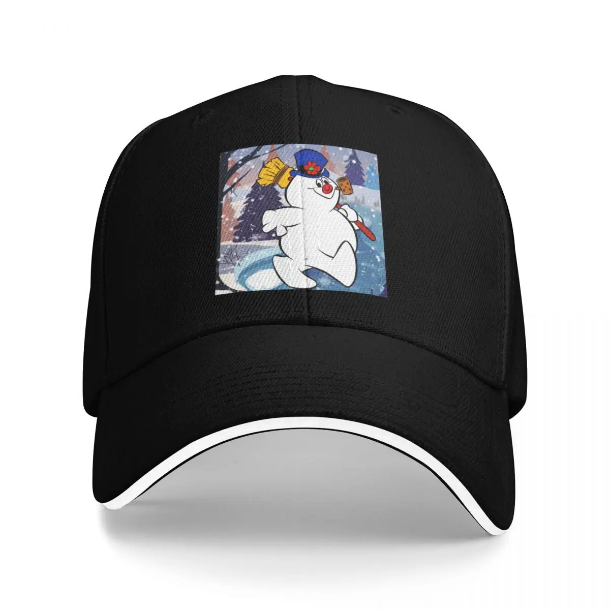 

FROSTY THE SNOWMAN UNDER SNOWFLAKE Baseball Cap summer hat Sunhat Girl Men's