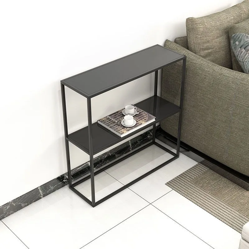 

Nordic wall narrow shelf sofa side shelf simple entrance table wall side table living room storage rack wrought iron bookshelf