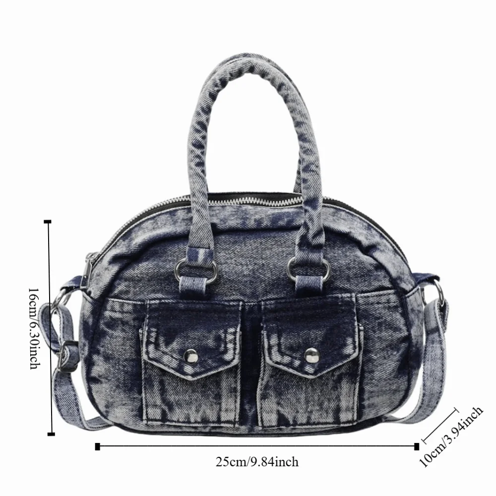 الاتجاه حقيبة يد ريترو الدنيم حقيبة تحت الإبط حقيبة كروسبودي حقيبة فتاة حار حقيبة كتف Y2K الإبط حقيبة غسلها جان حقيبة الفتيات #5