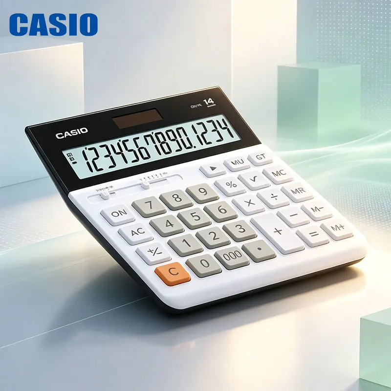 Casio DH-14/MH-12/fx-82ES Fresh and simple color business calculator with low-noise keys and portable, quiet design.