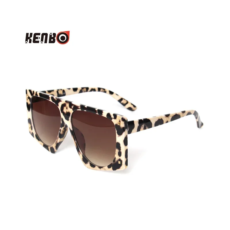 Kenbo Punk Leopard Vintage Sunglasses Women Sexy Oversized Sun Glasses Men Gradient Shades Steampunk Goggles UV400 Eyewear