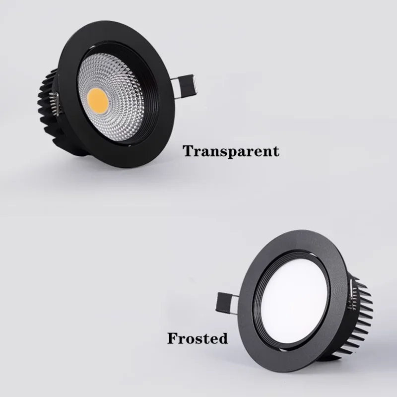 Super Bright Recessed Dimmable LED Downlights 5W 7W 9W 12W 15W 18W Epistar Chip COB Spot Light Ceiling Lamp Decoration AC85-265V