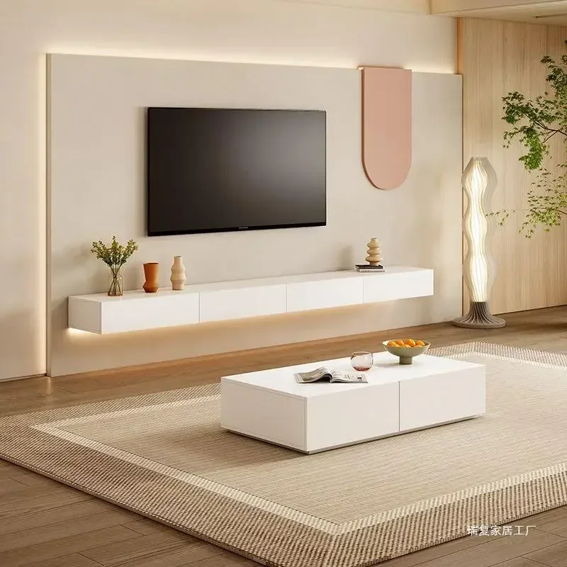 Luxury Drawer Simple Tv Stand Detals Design White Modern Hanging Living Room Tv Table Large Schedari Muebles Hogar Furniture