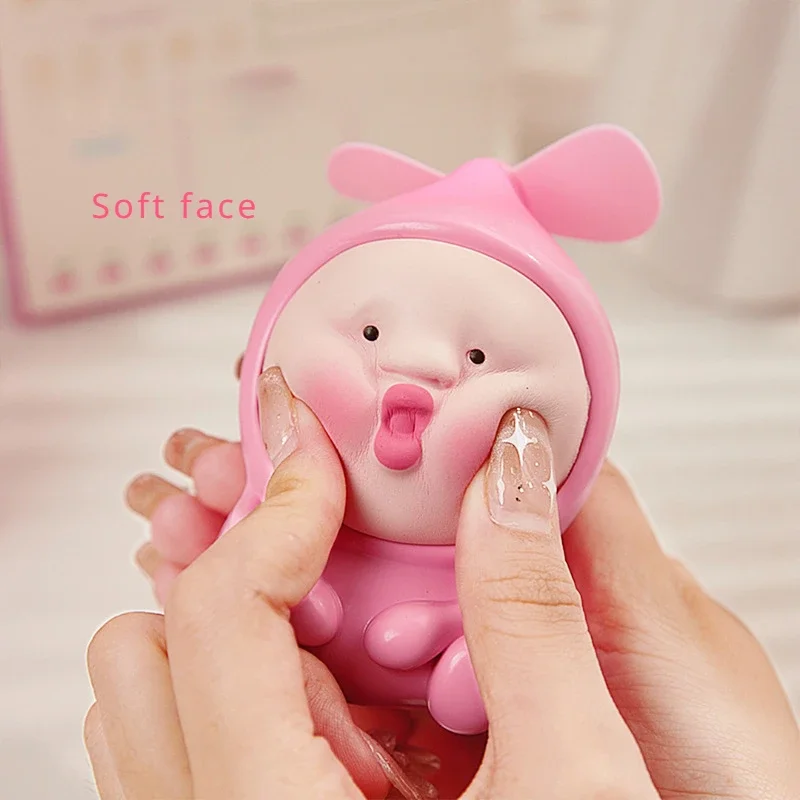 Kobito Figure Electric Handheld Fan Doll USB Charging Table Decoration Antistress Stress Release Fidget Toy Children Summer Gift