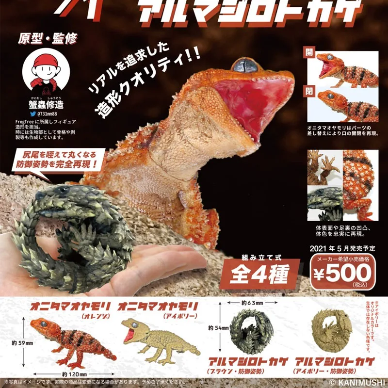 

original SO-TA Gashapon Cute Kawaii Capsule Toys Lizard Armadillo Figures Reptiles Leopard Bearded Acanthoma Nephrurus Models