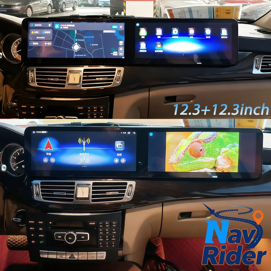 

24.6" Dual Screen Android For Mercedes Benz E Class W212 E200 E230 E260 E300 S212 CLS W218 2015-2017 Carplay Multimedia Player
