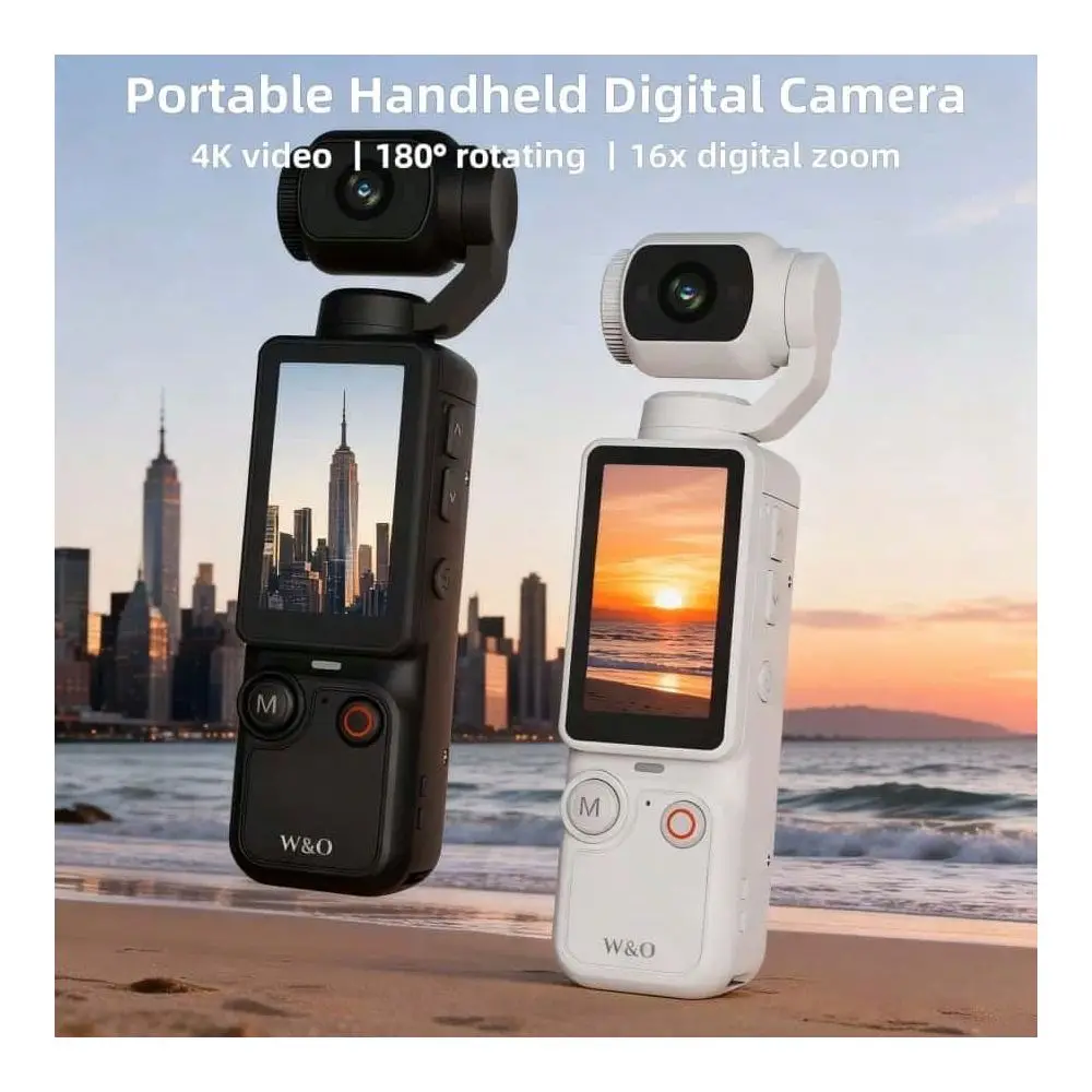 

Портативная цифровая камера, разрешение 1 мегапиксель, 16-кратный цифровой зум, запись видео 4K, поворотный объектив на 180°, со вспышкой, S