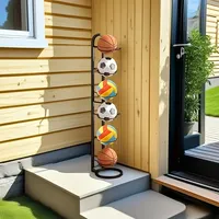 6 Layers Storage Rack Football Basketball Indoor Multi-Purpose Metal Stand Portable Outdoor Ball Rack for Ball Stand Holder