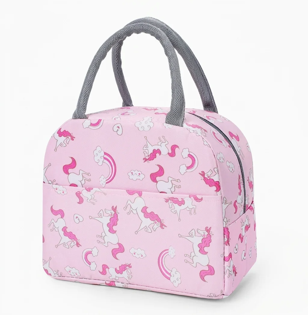 Isolierte Lunchtasche aus Oxford-Stoff, Lunchbox-Tragetasche, Thermotasche mit Flamingo-Aufdruck, wasserdicht, großes Fassungsvermögen für Büro, Schule und P