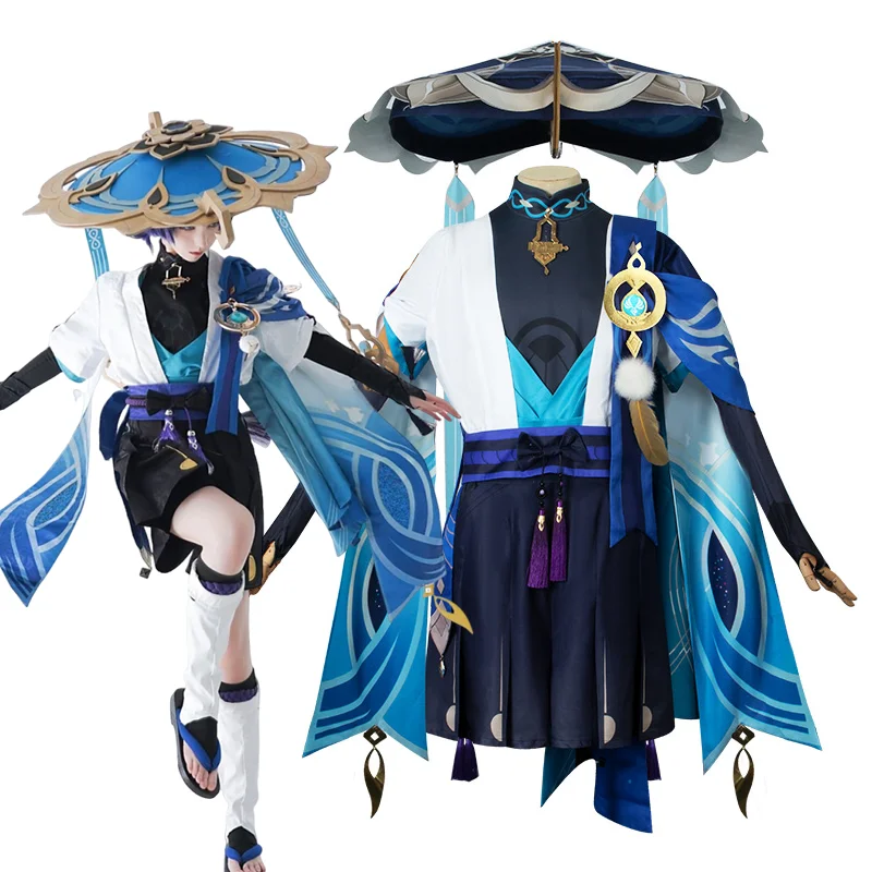 

Game Genshin Impact Wanderer Scaramouche Cosplay Full Set of Clothing Wig Game Anime cosplay Uniform Balladeer Kunikuzushi Party
