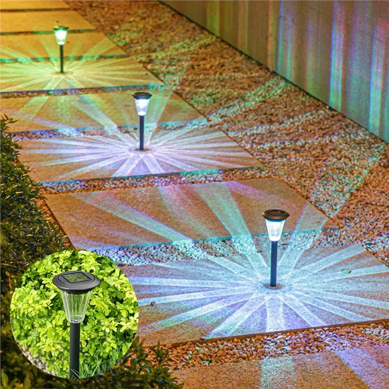 ABYN-Solar Lamp 3 Pieces LED Colored Light Waterproof Stainless Steel Perfect Garden Lamp Saving For Patio, Lawn