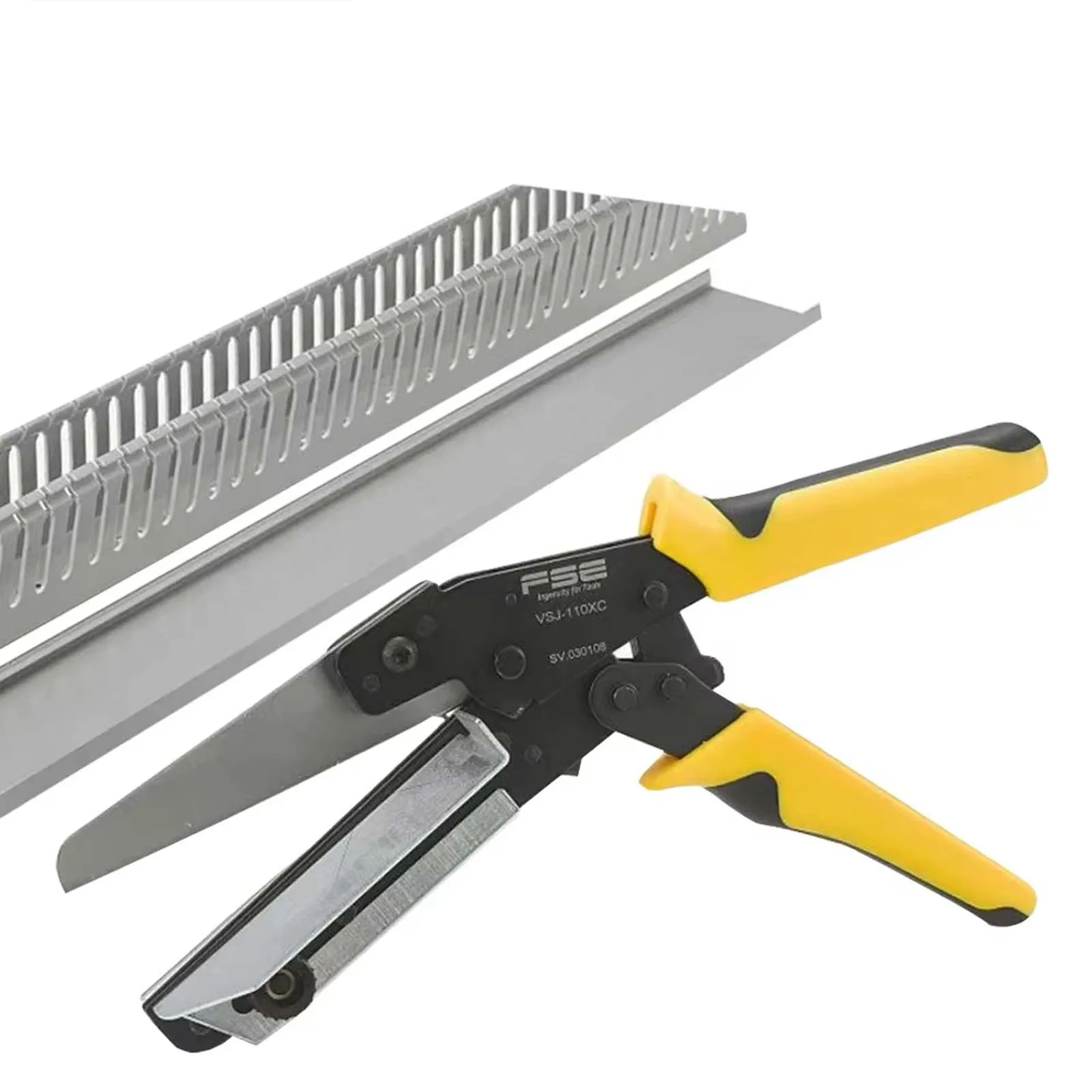 PVC Wire Slot Cutter, 45°/90° Multi Angle Manual Plastic Trunking Cutter PE PPR Plastic Pipe Cutting Trim Scissor VSJ-110XC