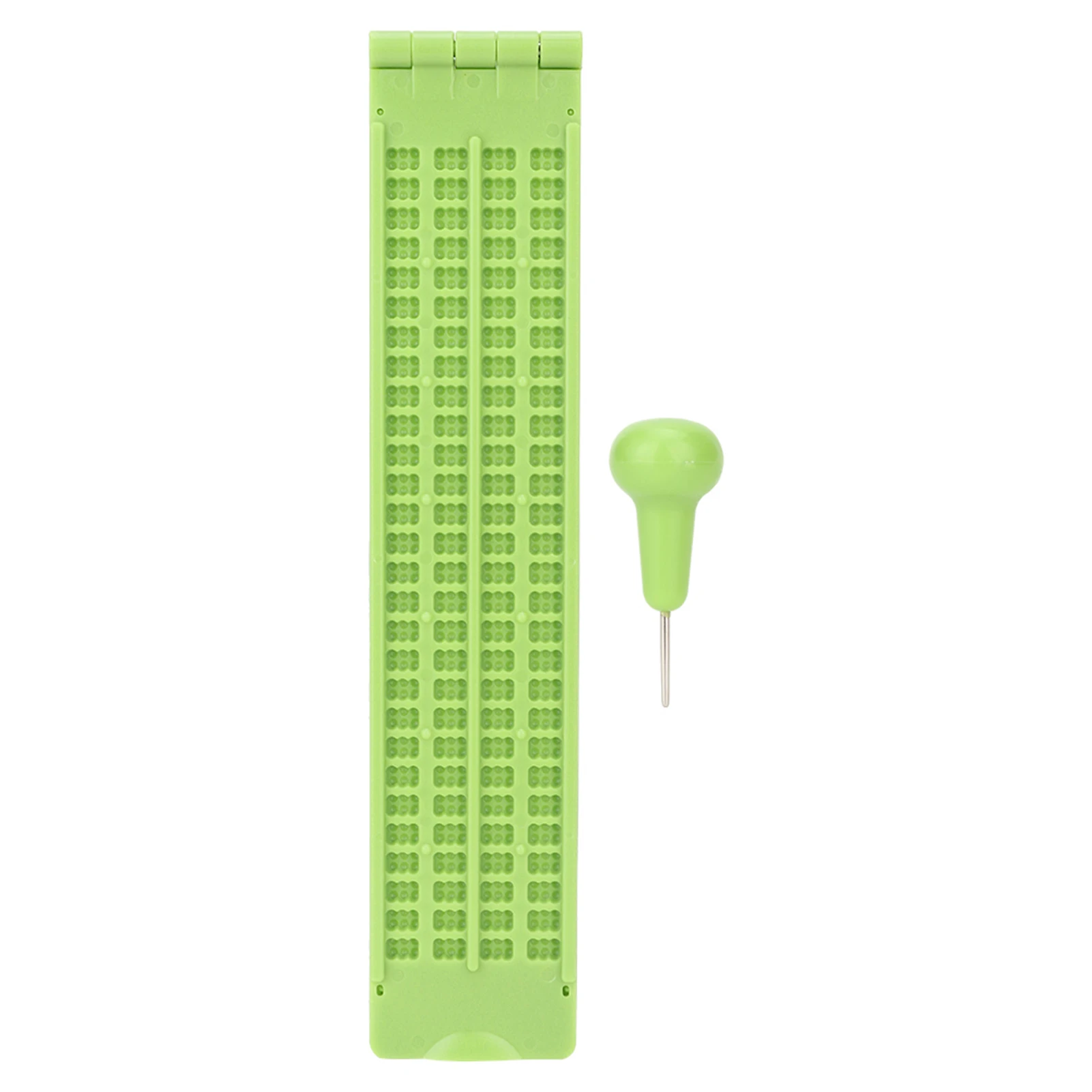 Portable Plastic 4 Lines 28 Cells Braille Writing Slate and Stylus Braille Learning Tool Accessory