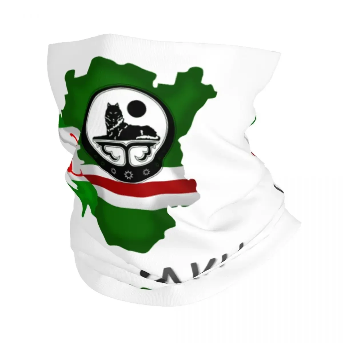 Vaynakh Chechen Bandana Neck Gaiter for Ski Cycling Men Women Wrap Scarf Chechnya Flag Map Headband Warmer