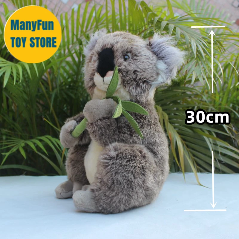 Realistic Koala High Fidelity Anime Cute Plushie Koala Bear Plush Toys Lifelike Animals Simulation Stuffed Doll Kawai Toy Gifts