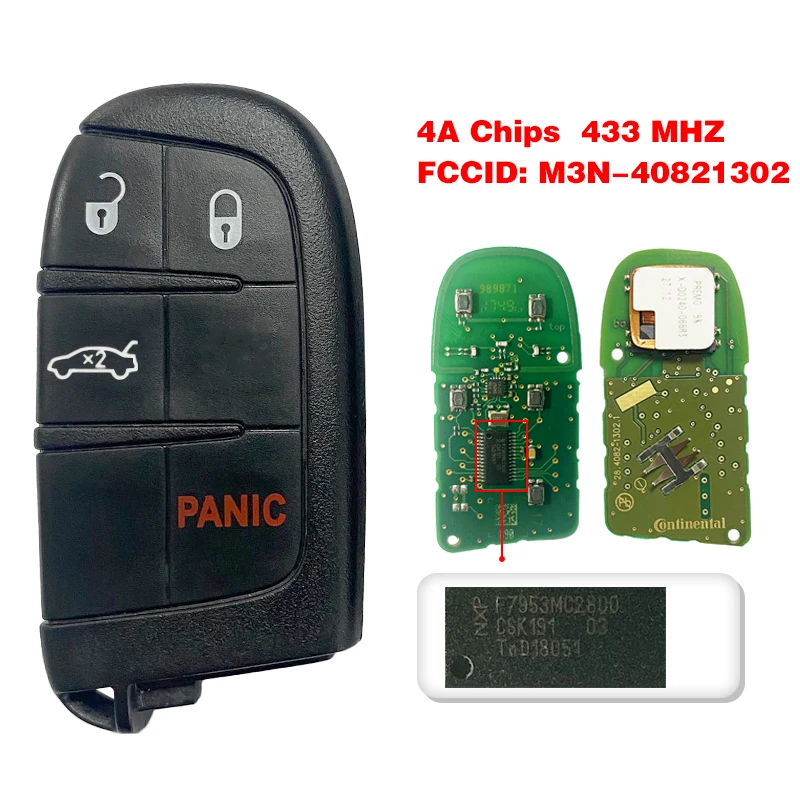 

CN015054 Original For 2016-2018 Chrysler Smart Remote Key AES Chip FCC ID M3M40821302 Keyless Go