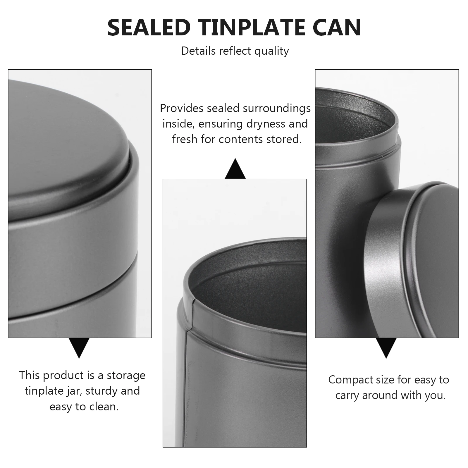 

3 PCS Cookie Jar Sealed Tin Can Child Food Containers Emergency Tea Storage Jars with Lids