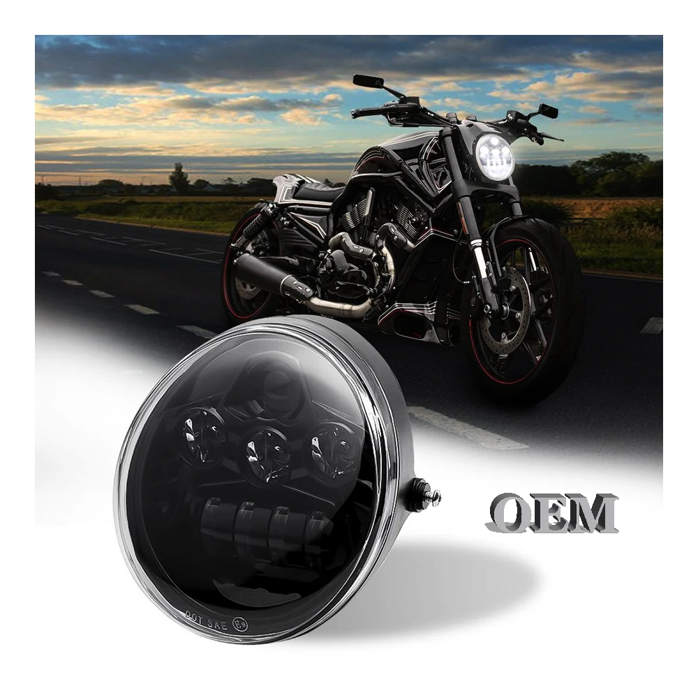 

60w For Harleys Motorcycle D-Shaped Round Vrsc V-Rod V Rod Night Rod Muscle Custom Led Headlamp Headlights Bulb