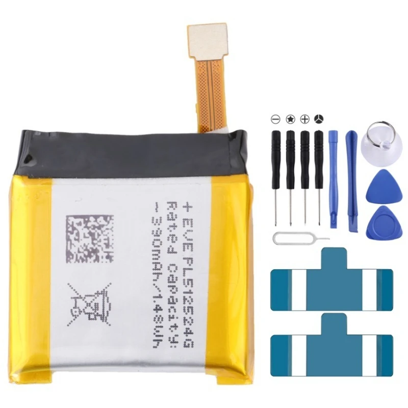 390mAh PL512524G PL502524V Battery For Huami AMAZFIT T-rex Verge Lite Gtr A1918 A1808 A1801 A1811 Smart Watch Batterie + Tools