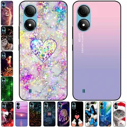 For ZTE Blade A33S Case A 33s Soft Black Painted Cats TPU Funda For ZTE Blade A33s BladeA33S Protective Silicone Cover Coques