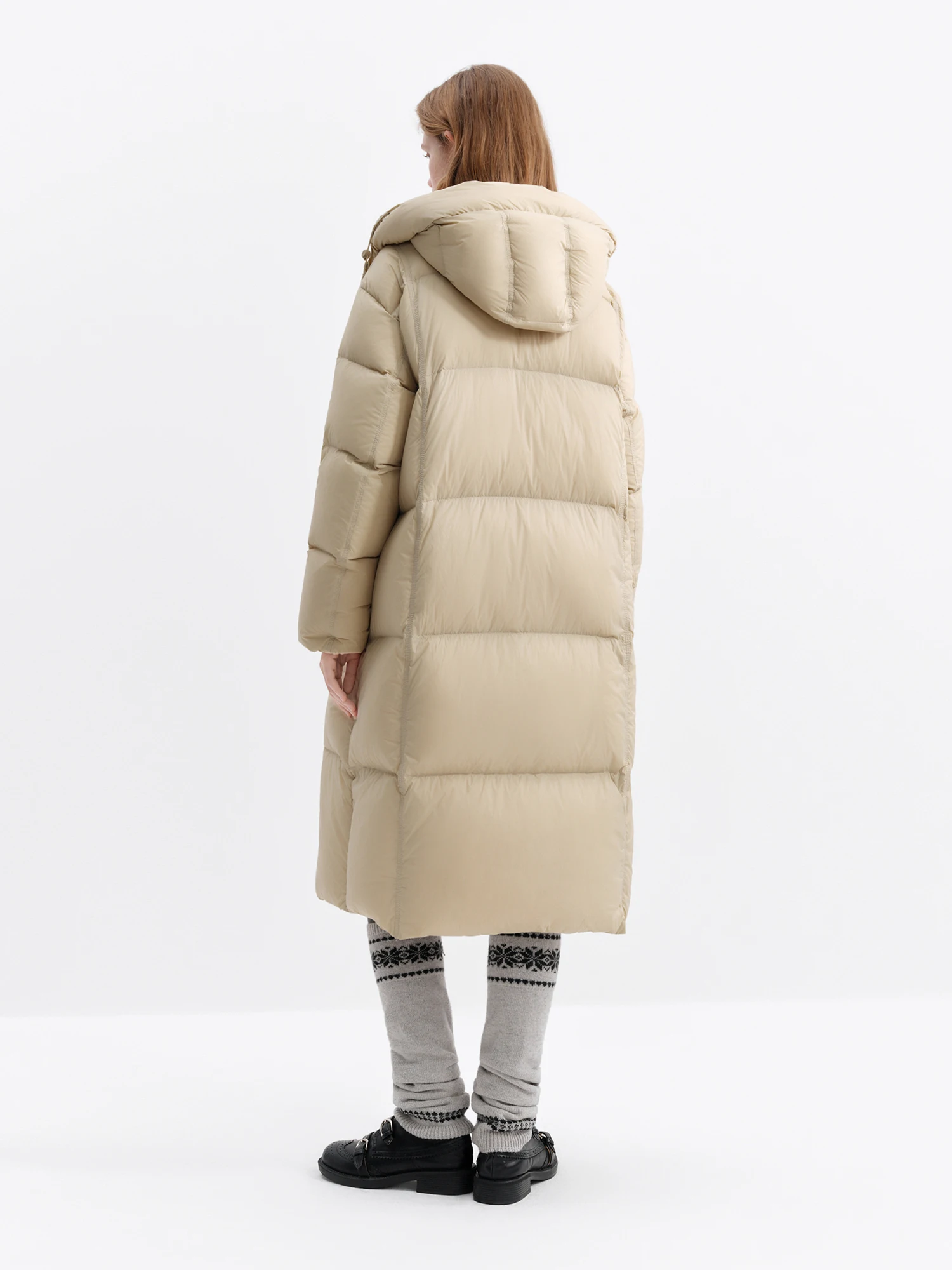 FSLE Winter 2025 Jaqueta feminina longa e fofa - Parka com isolamento térmico preenchido com 90% pato branco para conforto casual de inverno
