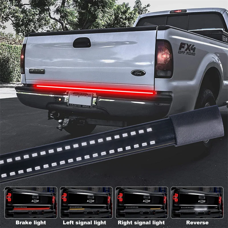 48/60inch Car LED Tailgate Lights Brake Turn Signal Trunk Flexible LED Strip Light For Utes Bakkie Container Cargo Jeep RV SUV