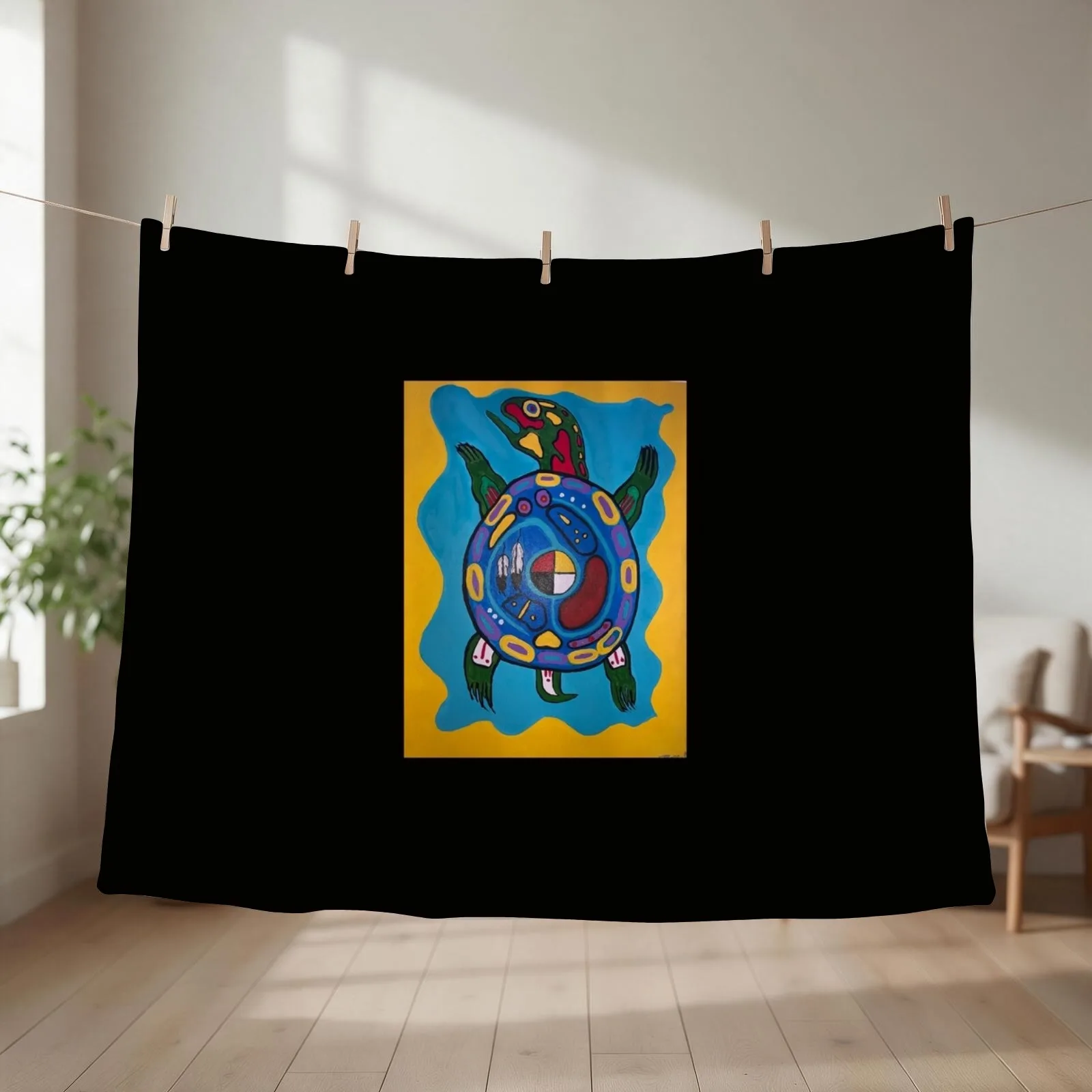 Anishinaabe turtle 2 Sticker Throw Blanket For Decorative Sofa Sofa Hairys For Baby Blankets