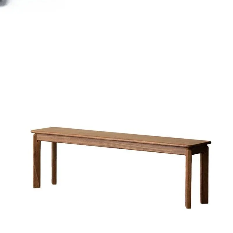 

Nordic black walnut bench all solid wood home restaurant modern simple light luxury minimalist bench shoe changing stool