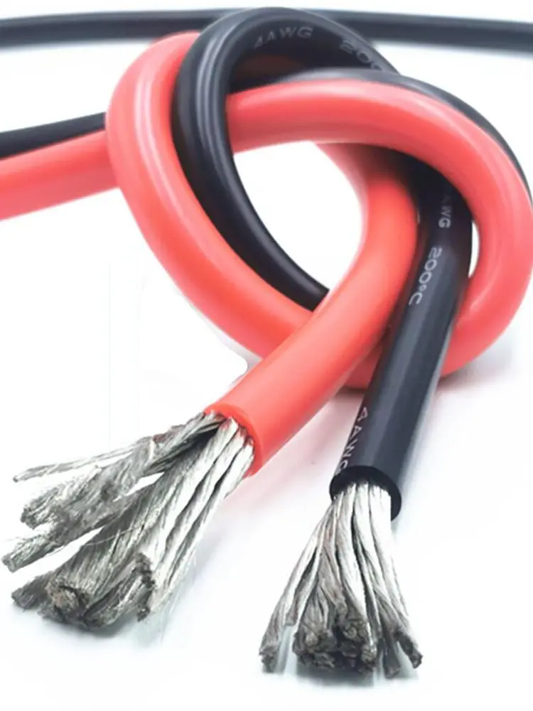 10 meter draad siliconen 12 14 16 18 20 22 24 26 28 30 AWG 5m rood en 5m zwart hoge kwaliteit kleur kabel