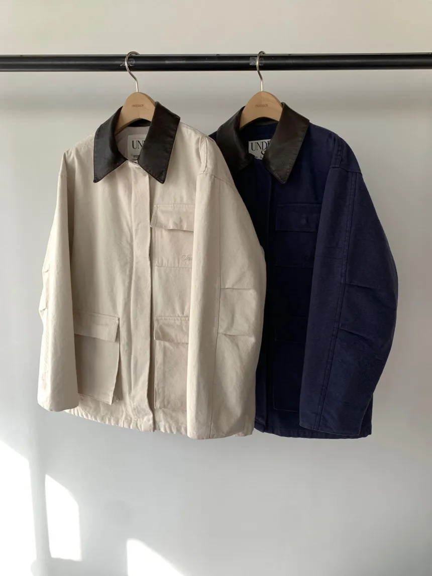 

2Colors Elegant Begie Women's Coat Safari style Pu Patch Collar Long Sleeve Female Jackets 2025 Autumn Lady Outwear Tops (JL5199