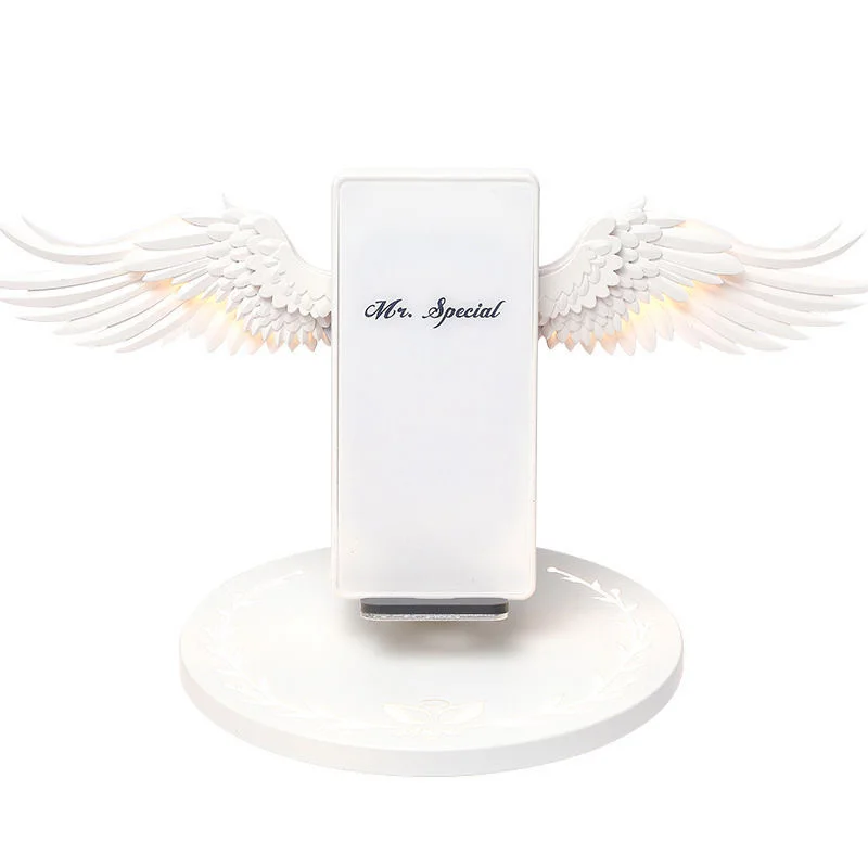 

Creative Angel Wings Wireless Charger QI Wireless Charger 10W Fast Charge Vertical Mobile Phone Wireless Charger