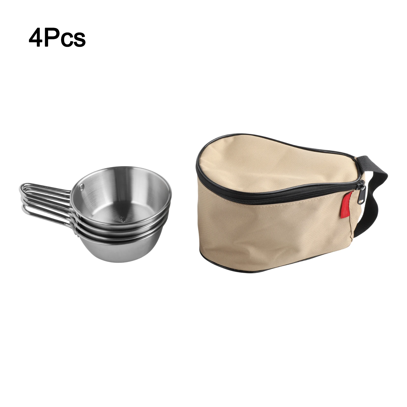 4pcs 400ml Outdoor 304 Stainless Steel Snow Pulling Bowl With Storage Bag For  Sierra Cups With Storage Bag For Camping