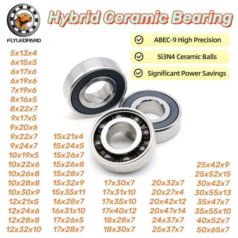 2pcs 6800 6900 6000 Series Hybrid Ceramic Bearing 6802 6803 6804 6805 6806 699 6901 6902 6903 6000 6001 15267 17287 18307 -2RS