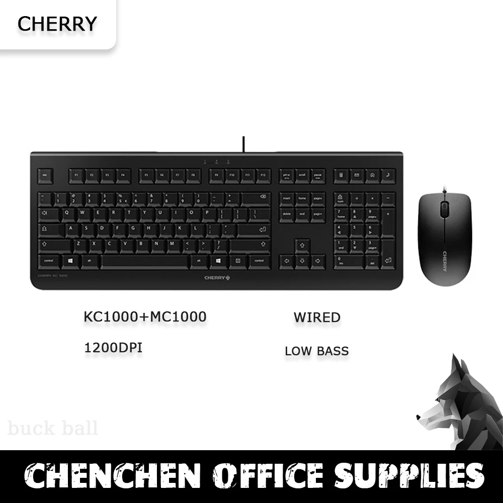 

Клавиатура и мышь CHERRY MC1000 KC1000, легкая Бесшумная Проводная клавиатура 1200DPI, ABS, низкий уровень шума, для дома и офиса