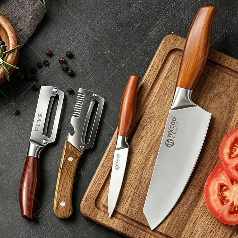 WXCOO Japanisches Kochmesser Küchenmesser Schälmesser Tranchiermesser Ausbeinmesser Fleischbeil Edelstahlmesser Allzweckmesser Santoku Sushi-Messer