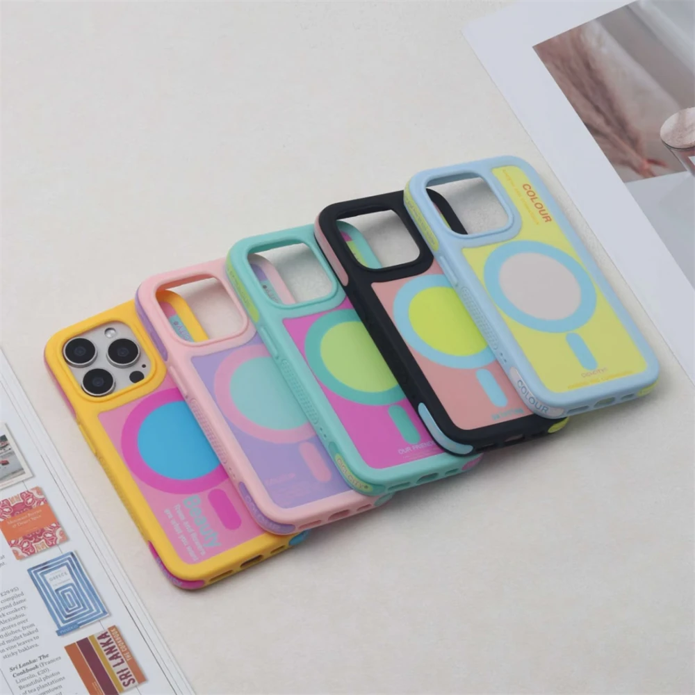 آيفون 17 16 15 14 13 برو ماكس 17air الصيف الدوبامين التباين اللون Magsafe حافظة المغناطيسي شحن لاسلكي غطاء مقاوم للصدمات #2