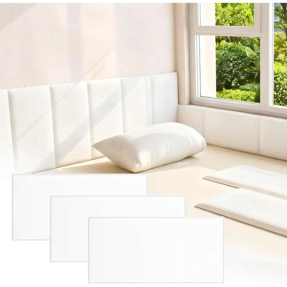 

Набор из 6 противоударных настенных панелей для детской игровой комнаты, 20x40 см, самоклеящиеся, белые, с обивкой, легко приклеиваются