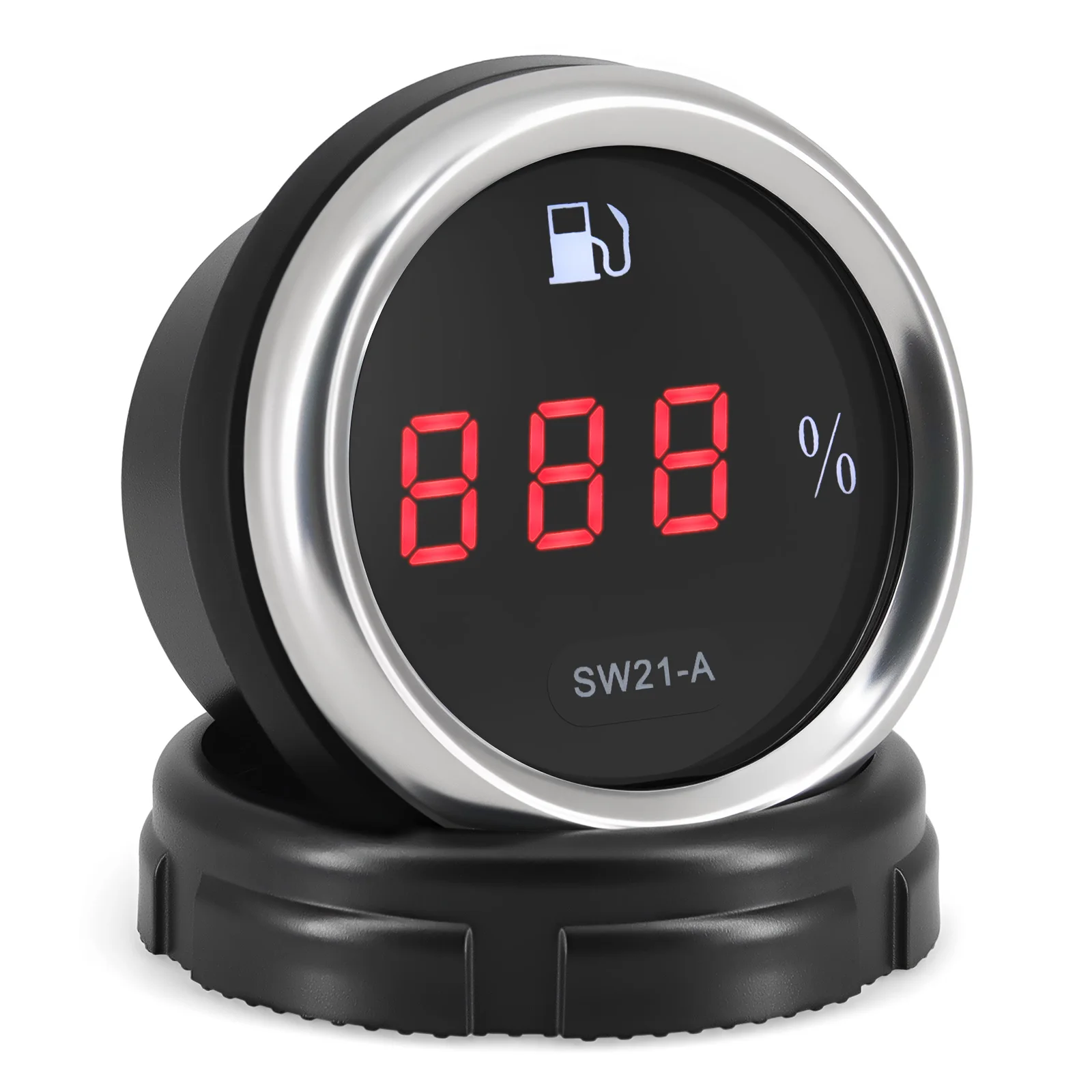 ZMFJH الرقمية 0-100% 2 "52 مللي متر مقياس مستوى الوقود مع تحذير 0-190OHM مستشعر مستوى خزان الزيت لسيارة عالمية قارب يخت 12V24VDC